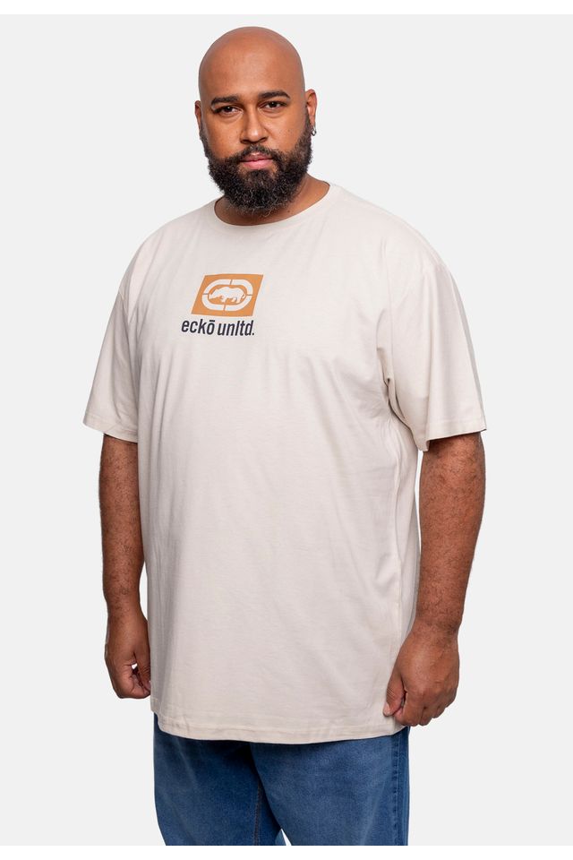 Camiseta-Ecko-Estampada-Plus-Size-Areia