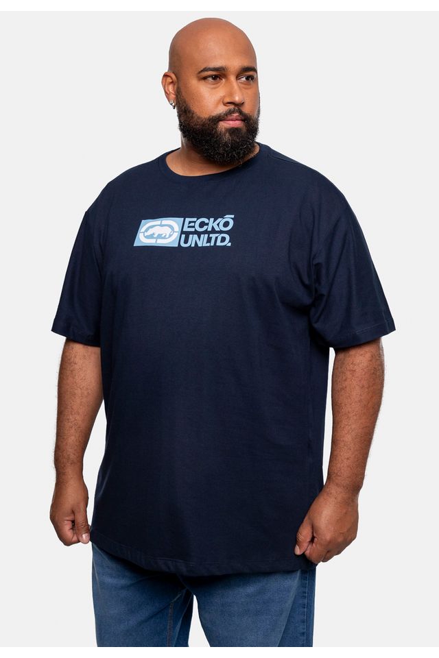 Camiseta-Ecko-Estampada-Plus-Size-Azul-Marinho