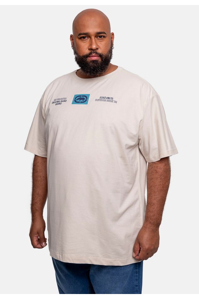 Camiseta-Ecko-Estampada-Plus-Size-Areia