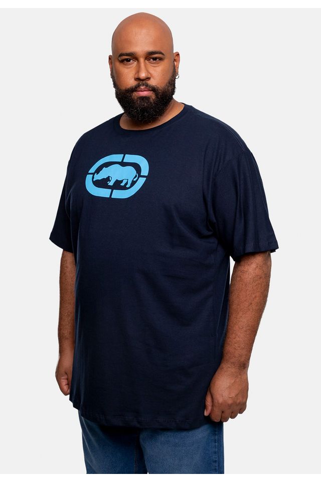 Camiseta-Ecko-Estampada-Plus-Size-Azul-Marinho