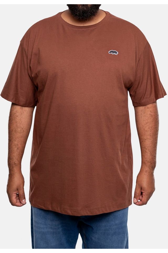 Camiseta-Ecko-Estampada-Plus-Size-Marrom