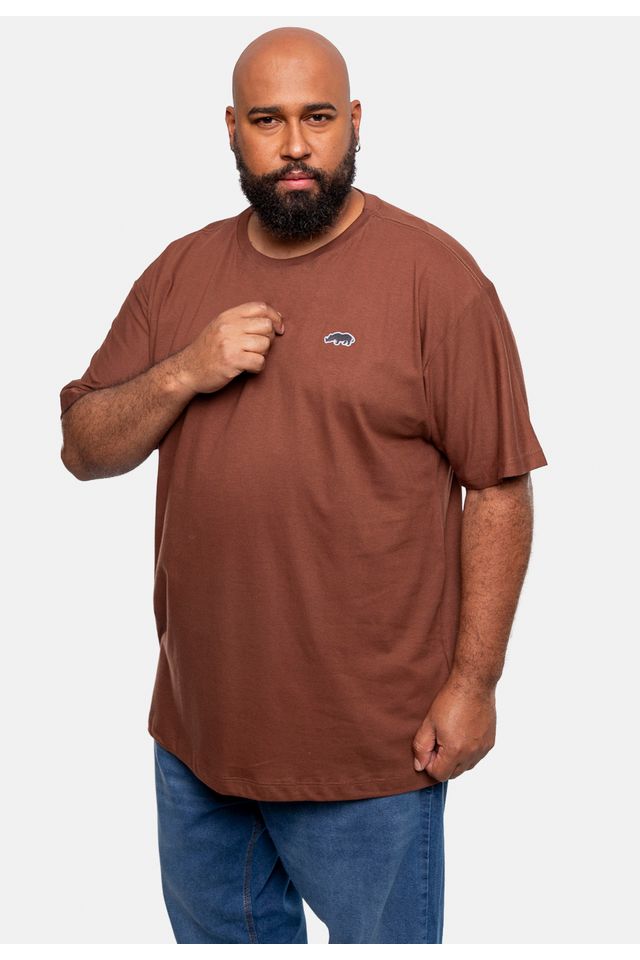 Camiseta-Ecko-Estampada-Plus-Size-Marrom