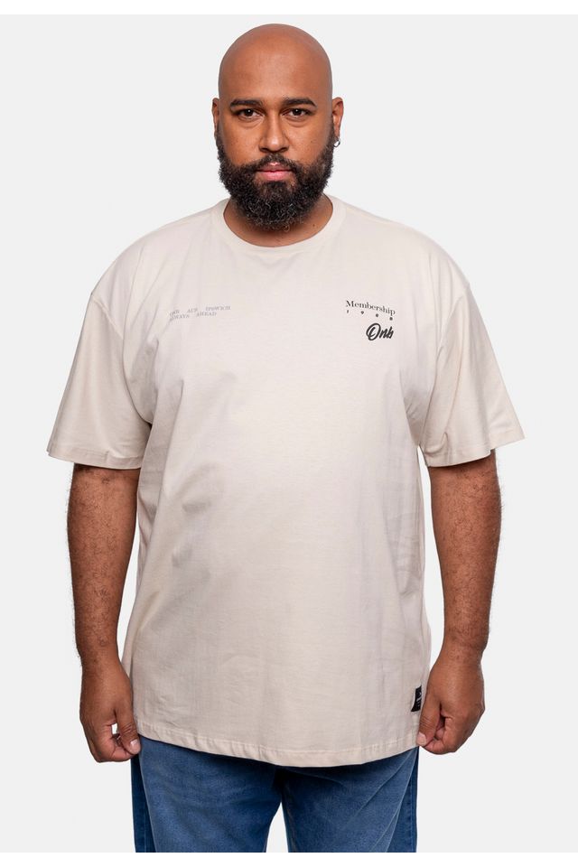 Camiseta-Onbongo-Estampada-Plus-Size-Bege Camiseta-Onbongo-Estampada-Plus-Size-Bege