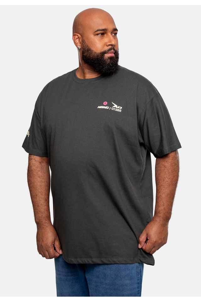 Camiseta-Onbongo-Estampada-Plus-Size-Chumbo
