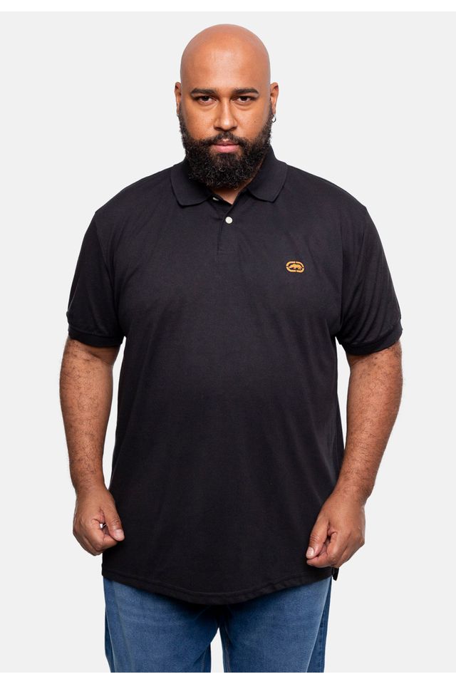 Camisa-Ecko-Polo-Piquet-Plus-Size-Preta