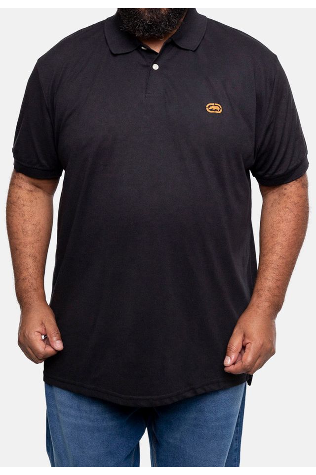 Camisa-Ecko-Polo-Piquet-Plus-Size-Preta