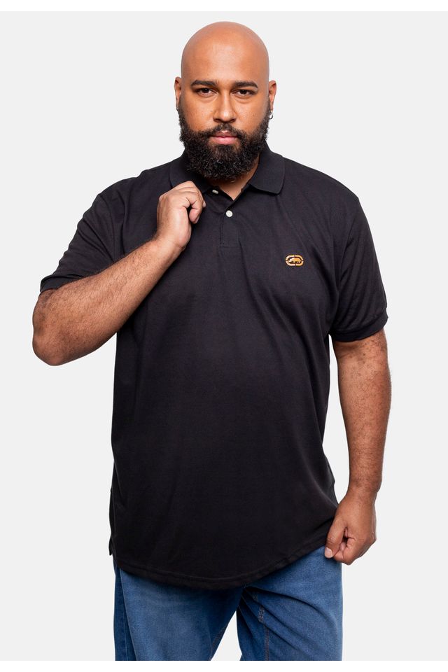 Camisa-Ecko-Polo-Piquet-Plus-Size-Preta