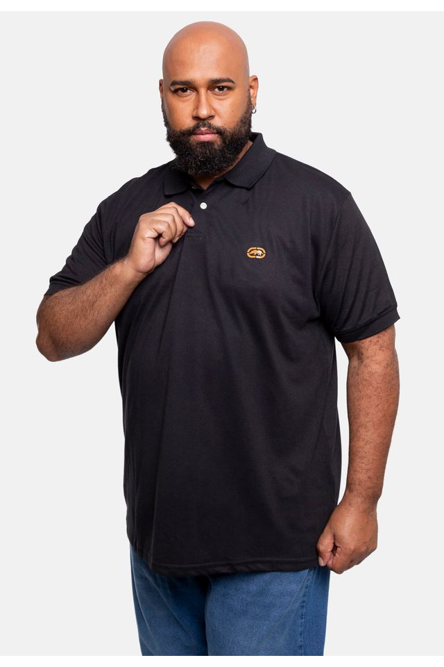 Camisa-Ecko-Polo-Piquet-Plus-Size-Preta