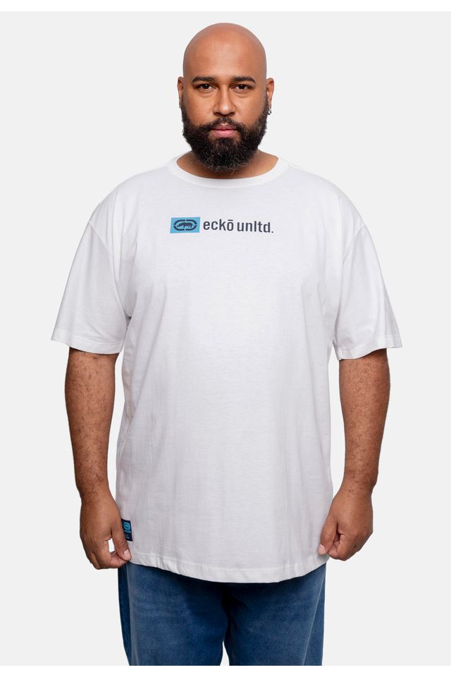 Camiseta-Ecko-Estampada-Plus-Size-Branca Camiseta-Ecko-Estampada-Plus-Size-Branca