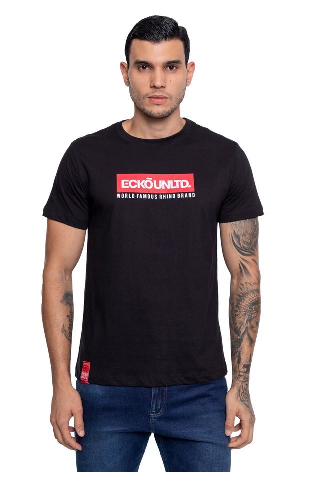 Camiseta-Ecko-Estampada-Preta