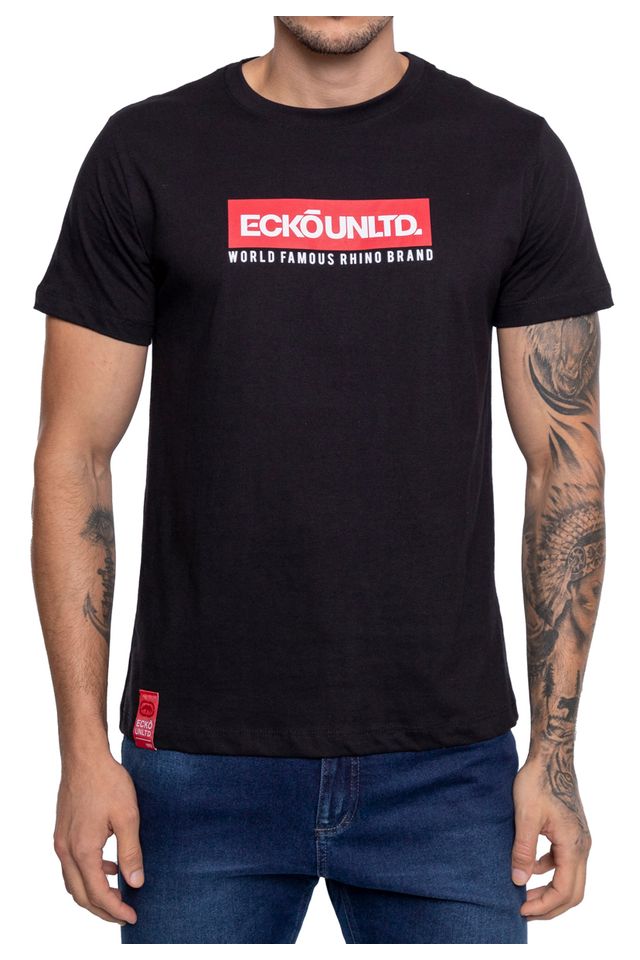 Camiseta-Ecko-Estampada-Preta