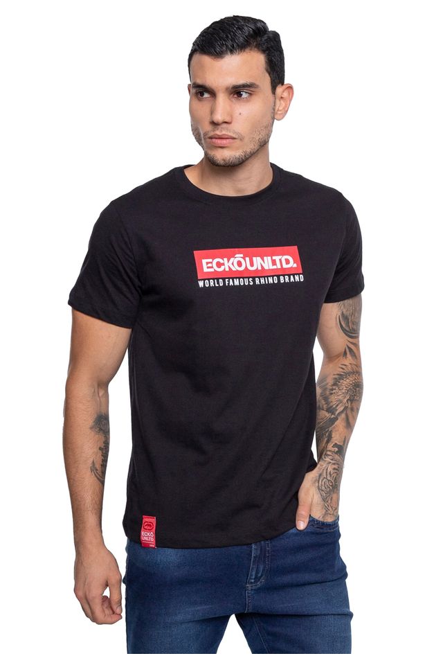 Camiseta-Ecko-Estampada-Preta
