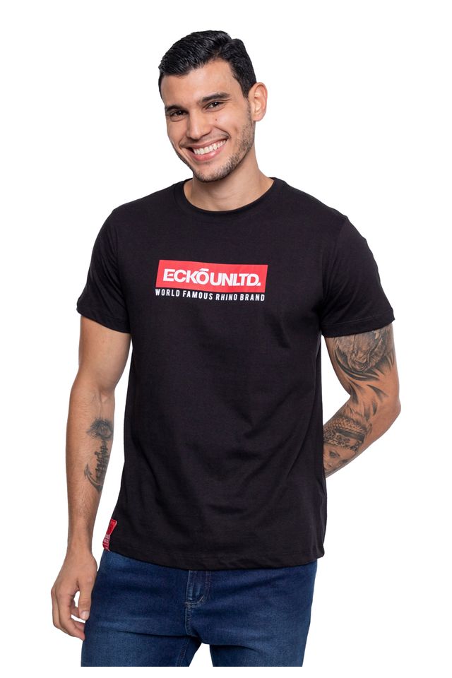 Camiseta-Ecko-Estampada-Preta
