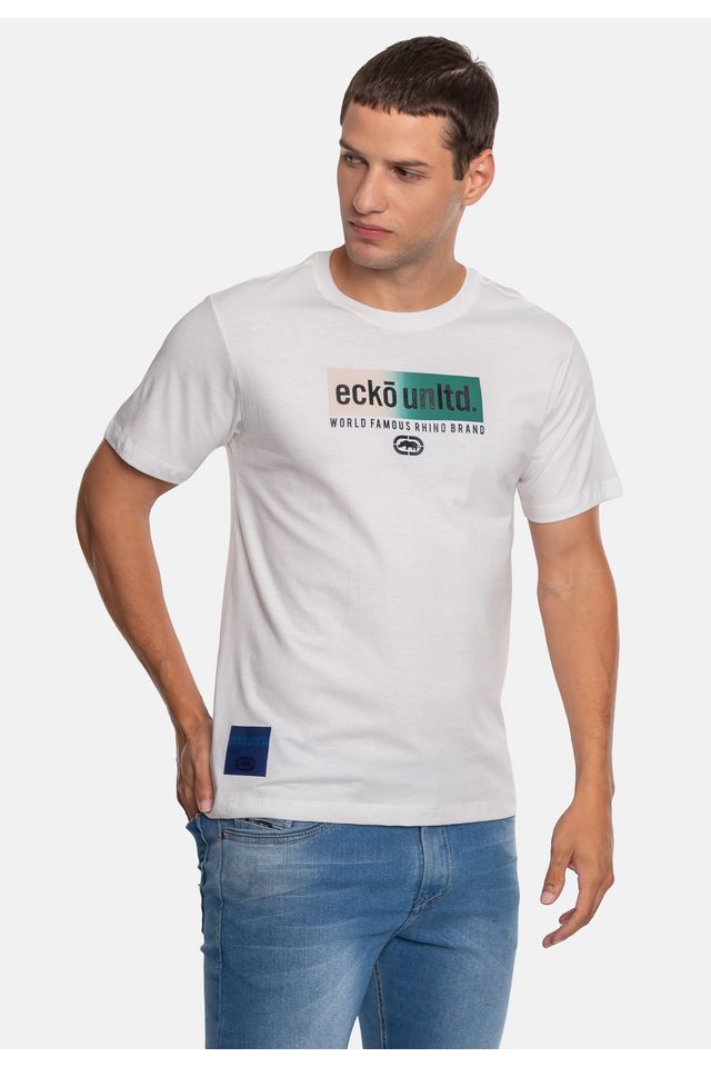 Camiseta-Ecko-Estampada-Branca