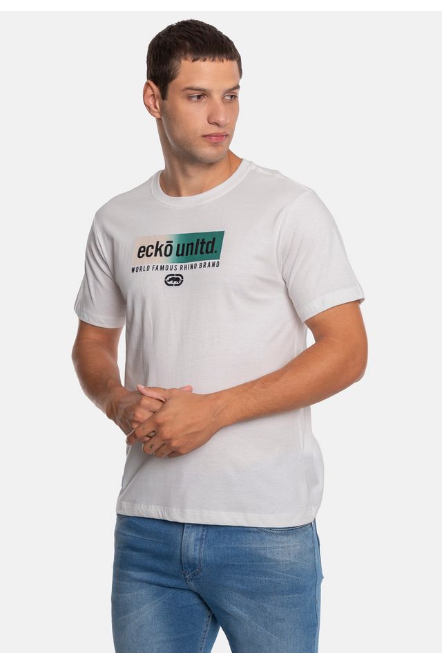 Camiseta-Ecko-Estampada-Branca