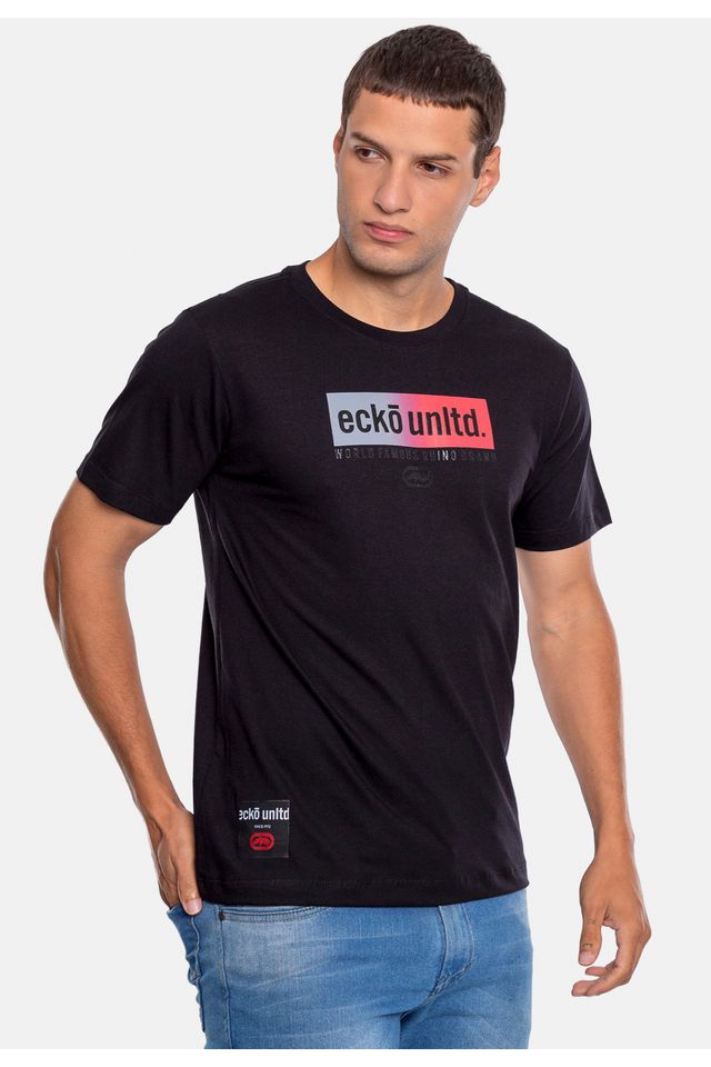Camiseta-Ecko-Estampada-Preta