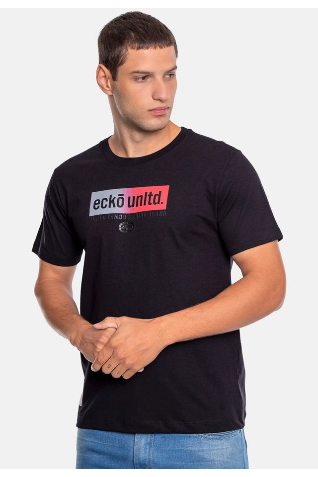 Camiseta-Ecko-Estampada-Preta