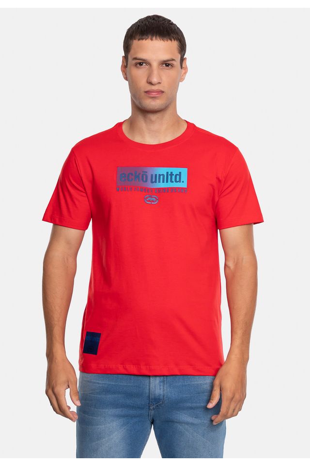 Camiseta-Ecko-Estampada-Vermelha