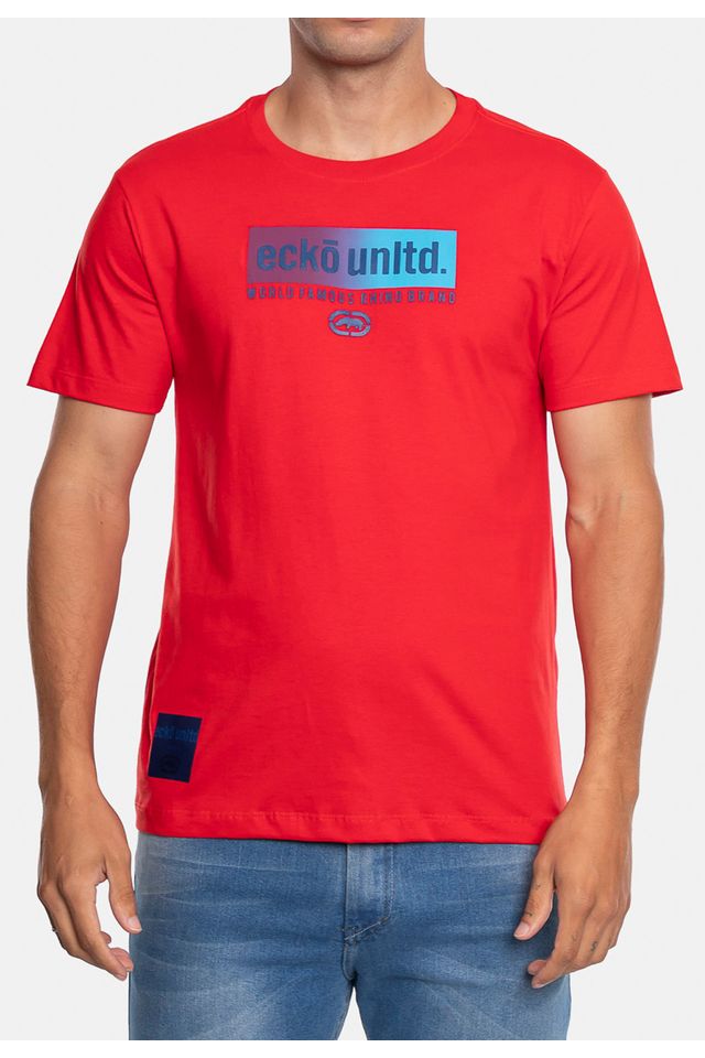 Camiseta-Ecko-Estampada-Vermelha