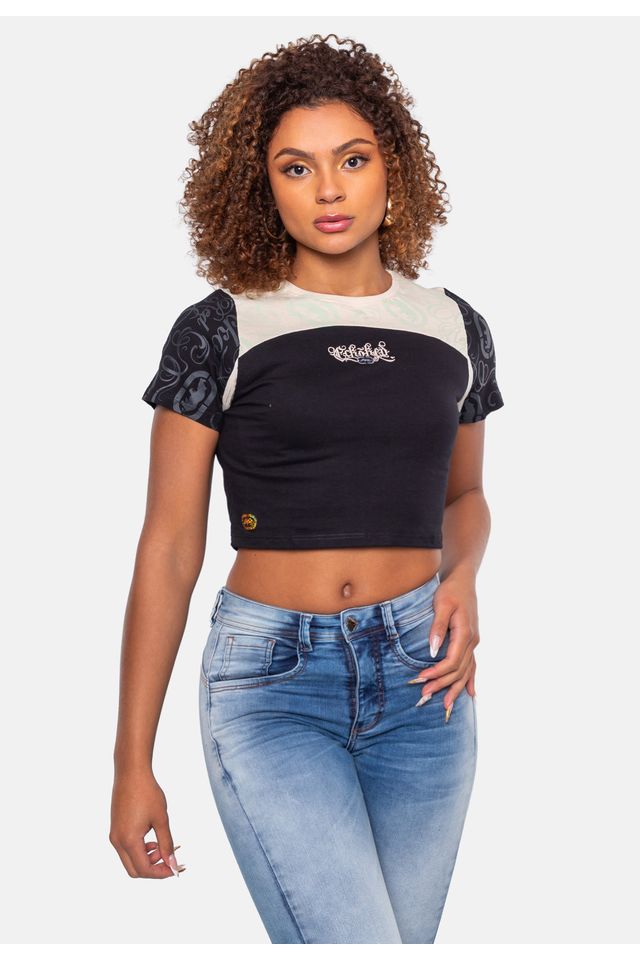 Camiseta-Ecko-Cropped-Preta