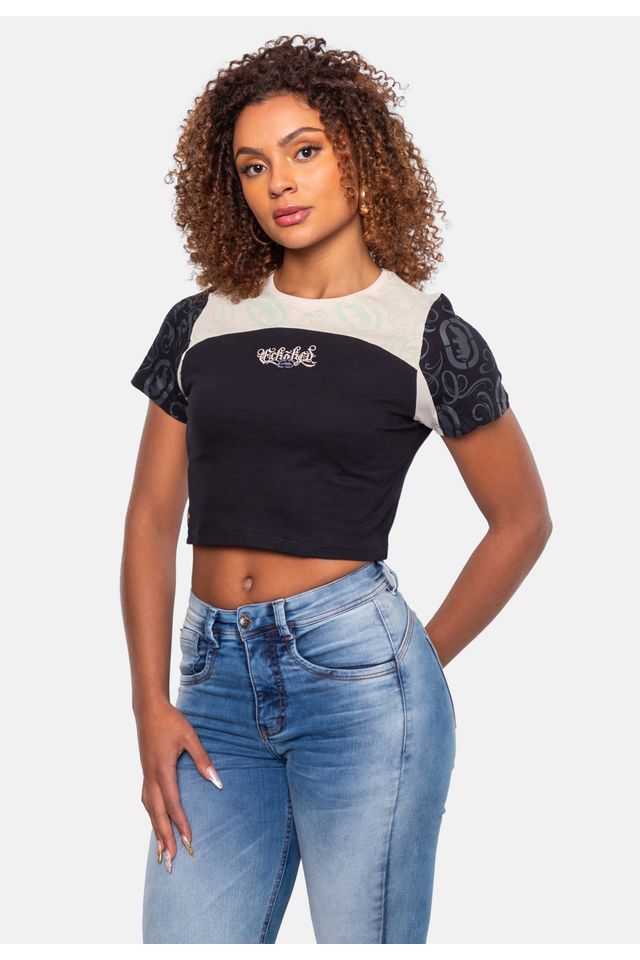 Camiseta-Ecko-Cropped-Preta