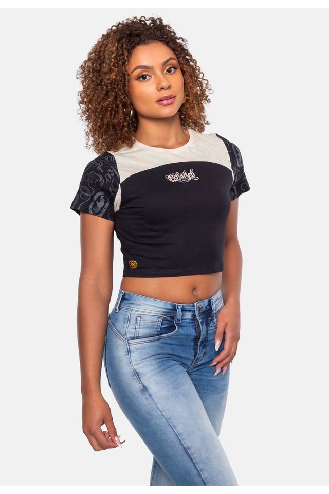 Camiseta-Ecko-Cropped-Preta