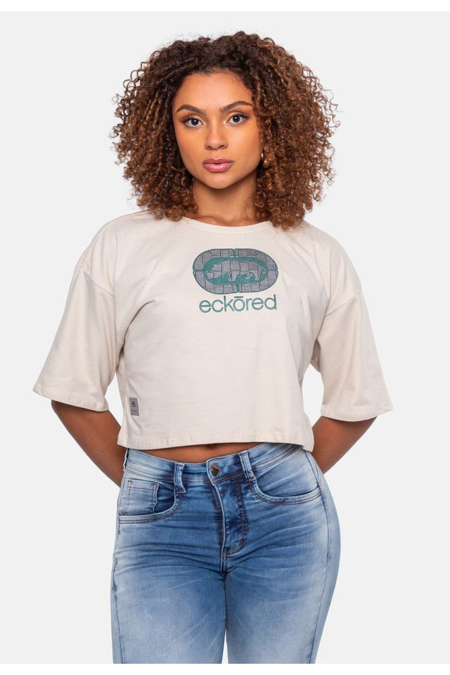 Camiseta-Ecko-Cropped-Areia