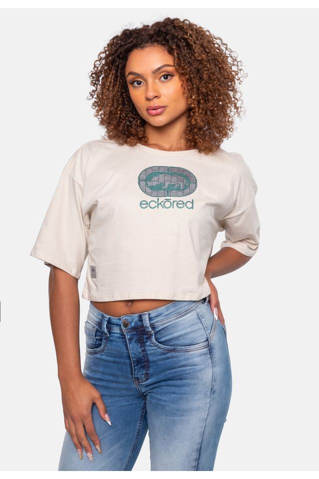 Camiseta-Ecko-Cropped-Areia