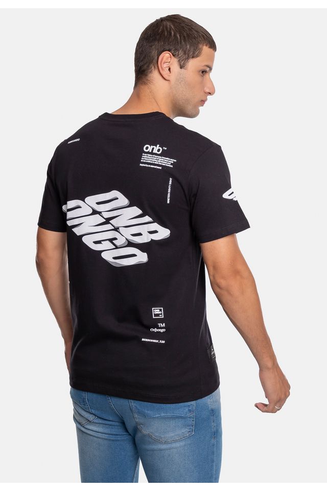 Camiseta-Onbongo-Estampada-Preta