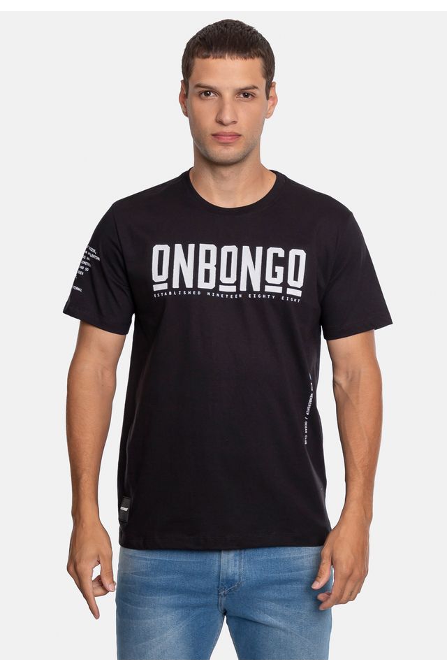 Camiseta-Onbongo-Estampada-Preta