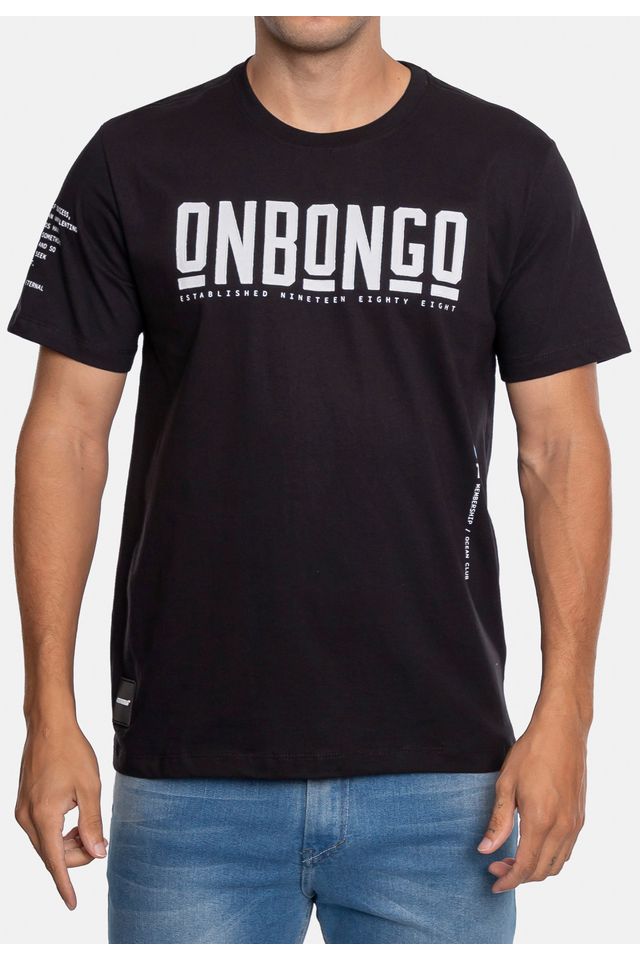 Camiseta-Onbongo-Estampada-Preta