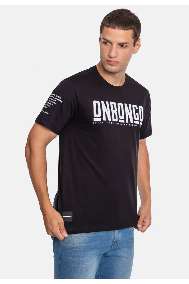 Camiseta-Onbongo-Estampada-Preta