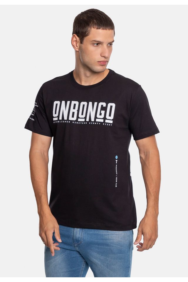 Camiseta-Onbongo-Estampada-Preta