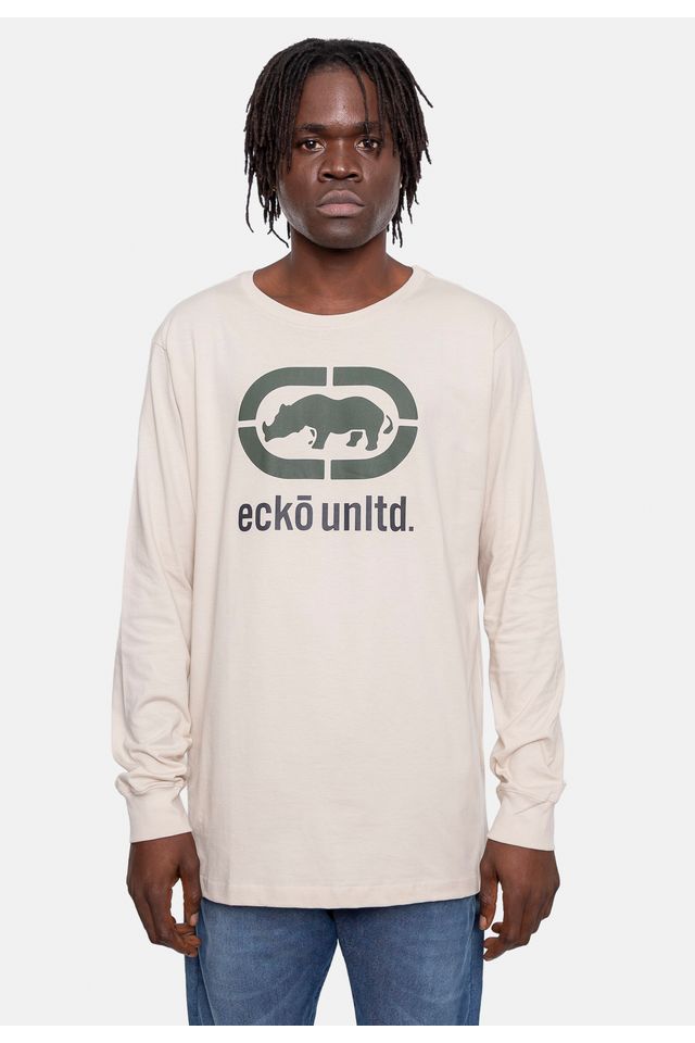 Camiseta-Ecko-Manga-Longa-Areia Camiseta-Ecko-Manga-Longa-Areia