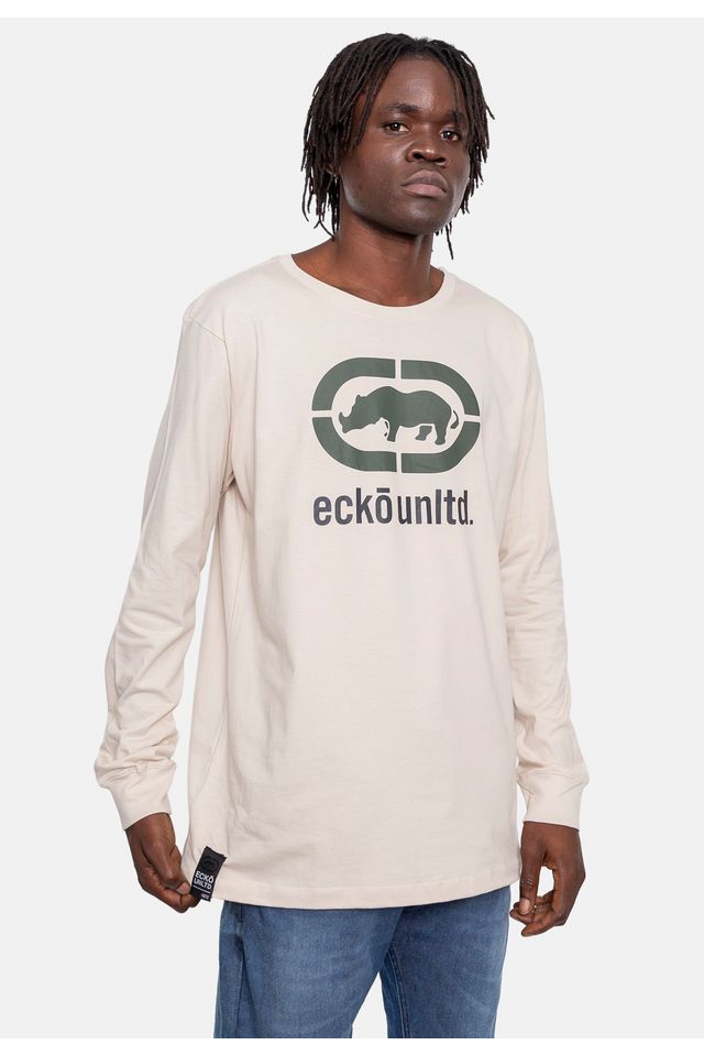 Camiseta-Ecko-Manga-Longa-Areia