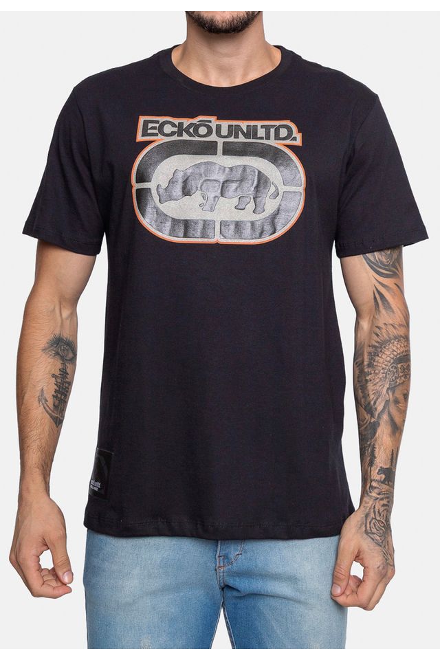 Camiseta-Ecko-Estampada-Preta
