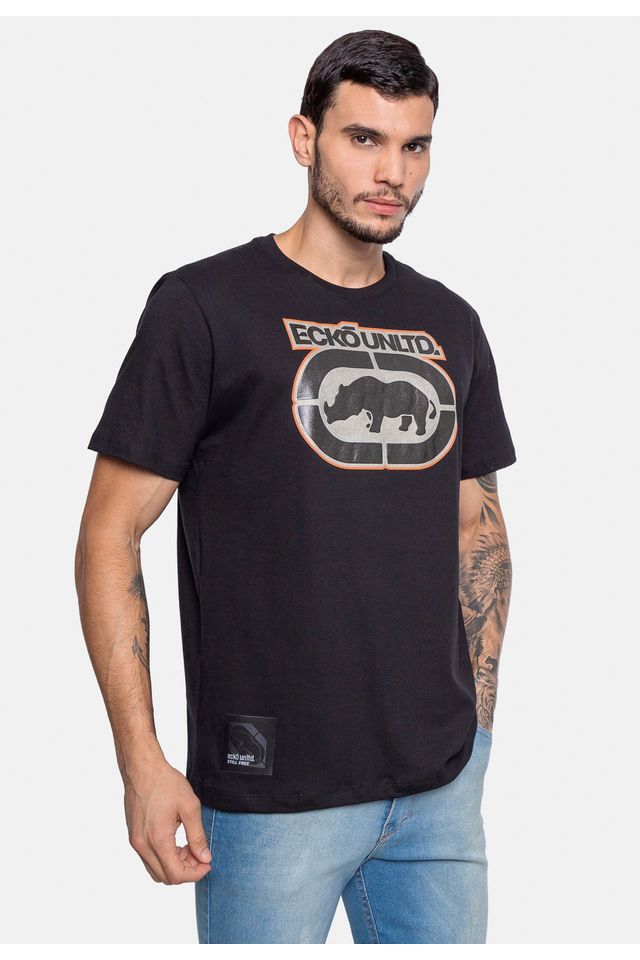 Camiseta-Ecko-Estampada-Preta