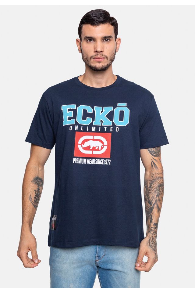 Camiseta-Ecko-Estampada-Azul-Marinho Camiseta-Ecko-Estampada-Azul-Marinho