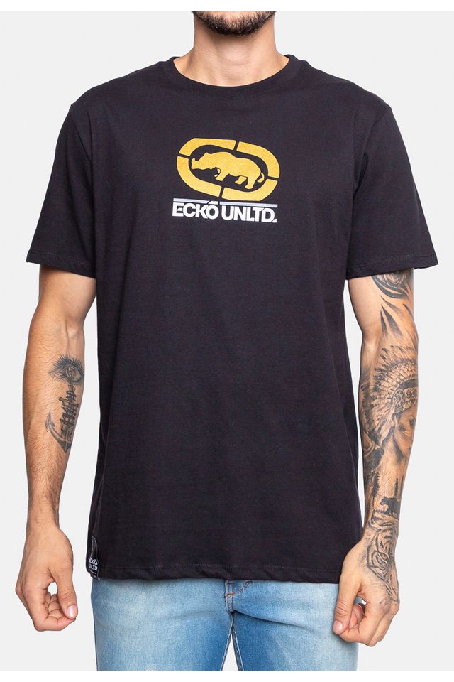 Camiseta-Ecko-Estampada-Preta