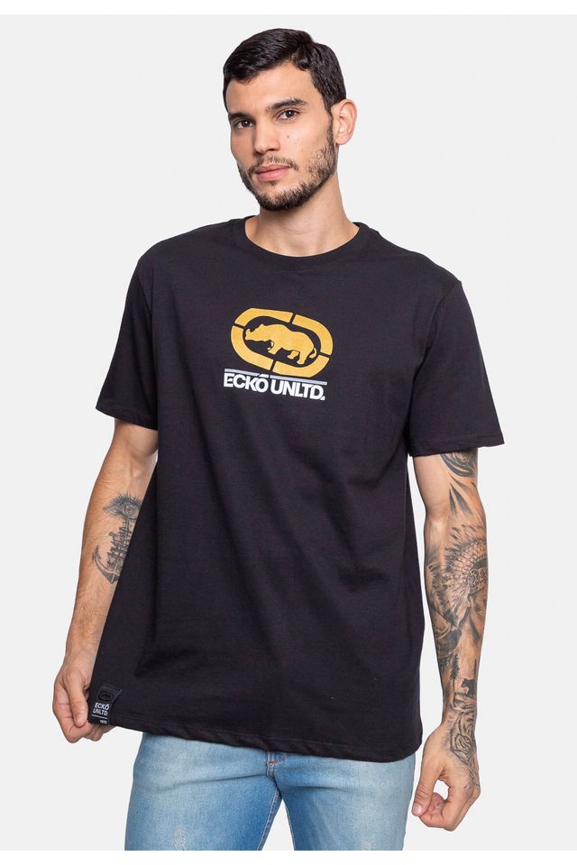 Camiseta-Ecko-Estampada-Preta