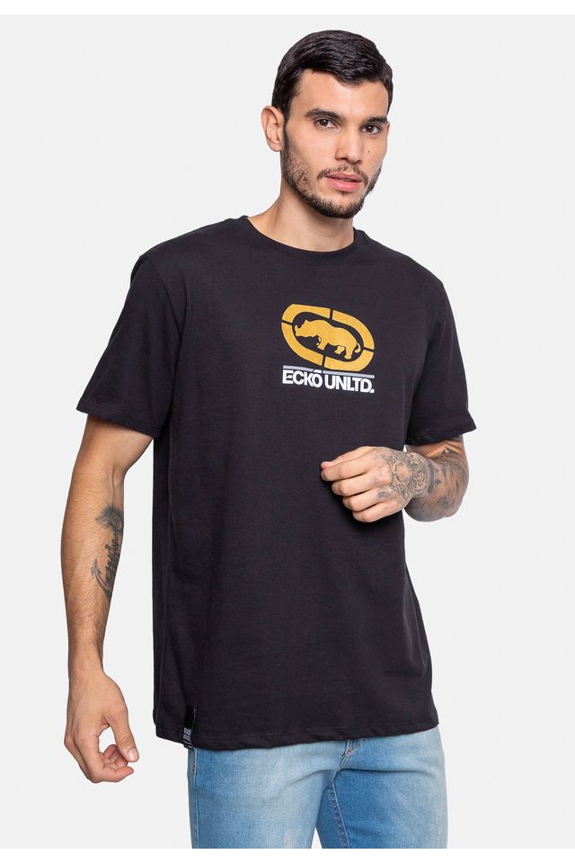 Camiseta-Ecko-Estampada-Preta