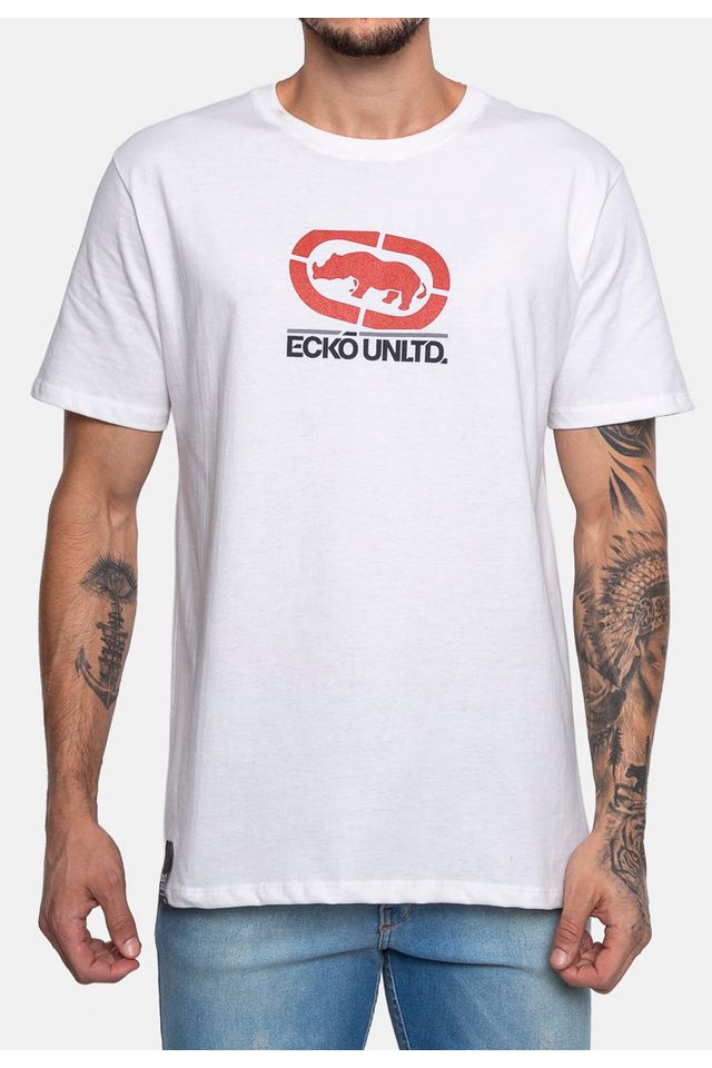 Camiseta-Ecko-Estampada-Branca