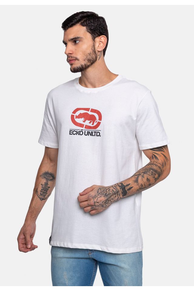 Camiseta-Ecko-Estampada-Branca