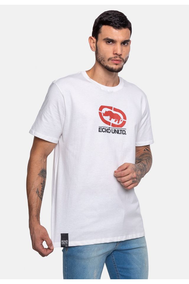 Camiseta-Ecko-Estampada-Branca