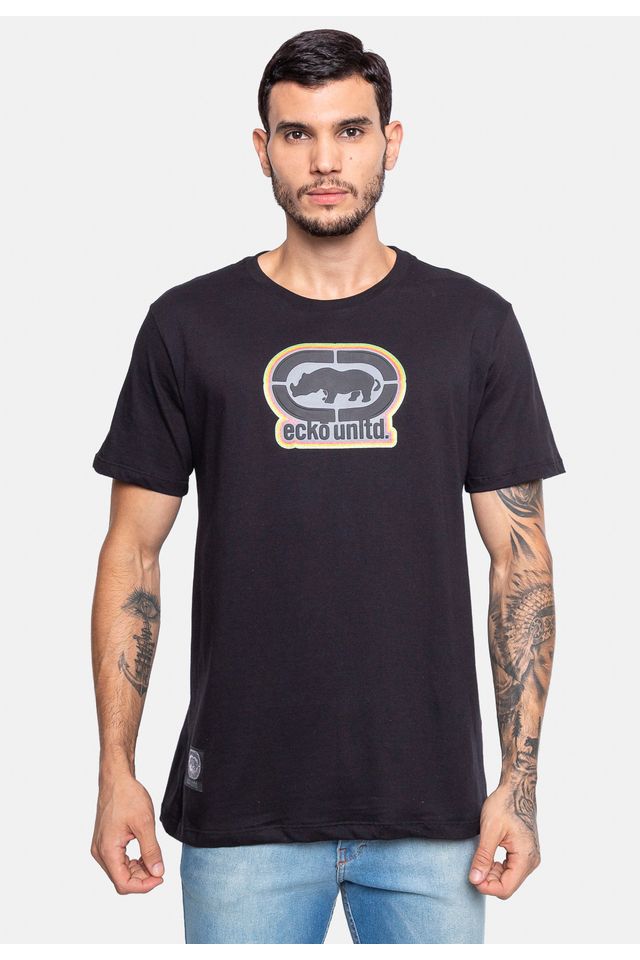 Camiseta-Ecko-Estampada-Preta