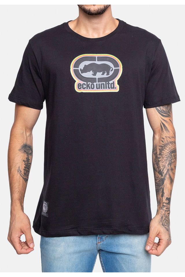 Camiseta-Ecko-Estampada-Preta