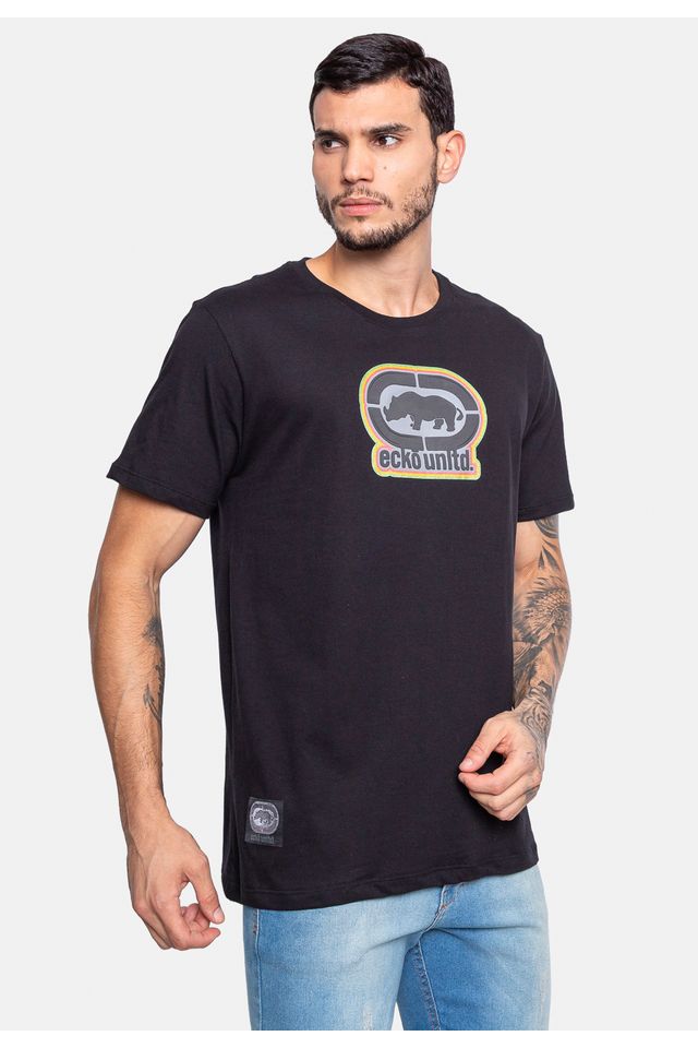 Camiseta-Ecko-Estampada-Preta