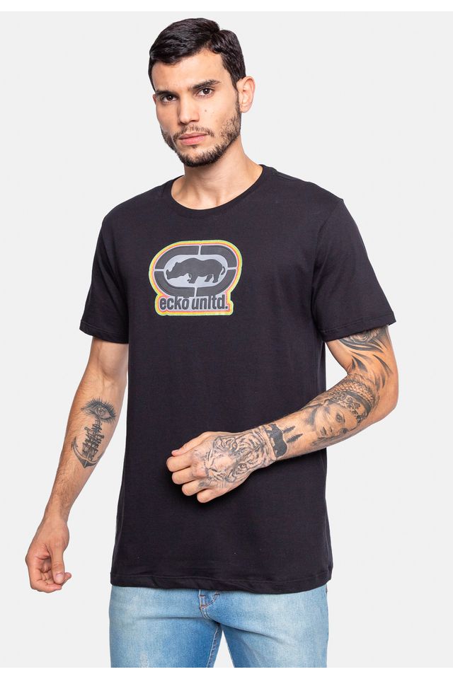 Camiseta-Ecko-Estampada-Preta