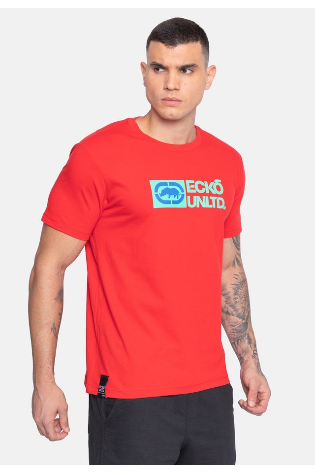Camiseta-Ecko-Estampada-Vermelha