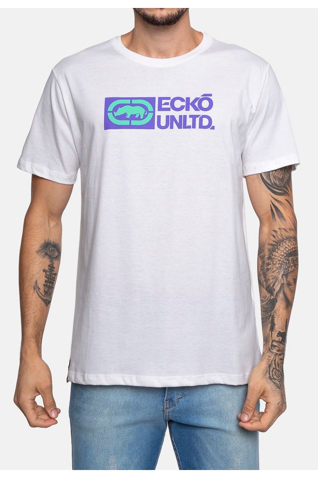 Camiseta-Ecko-Estampada-Branca